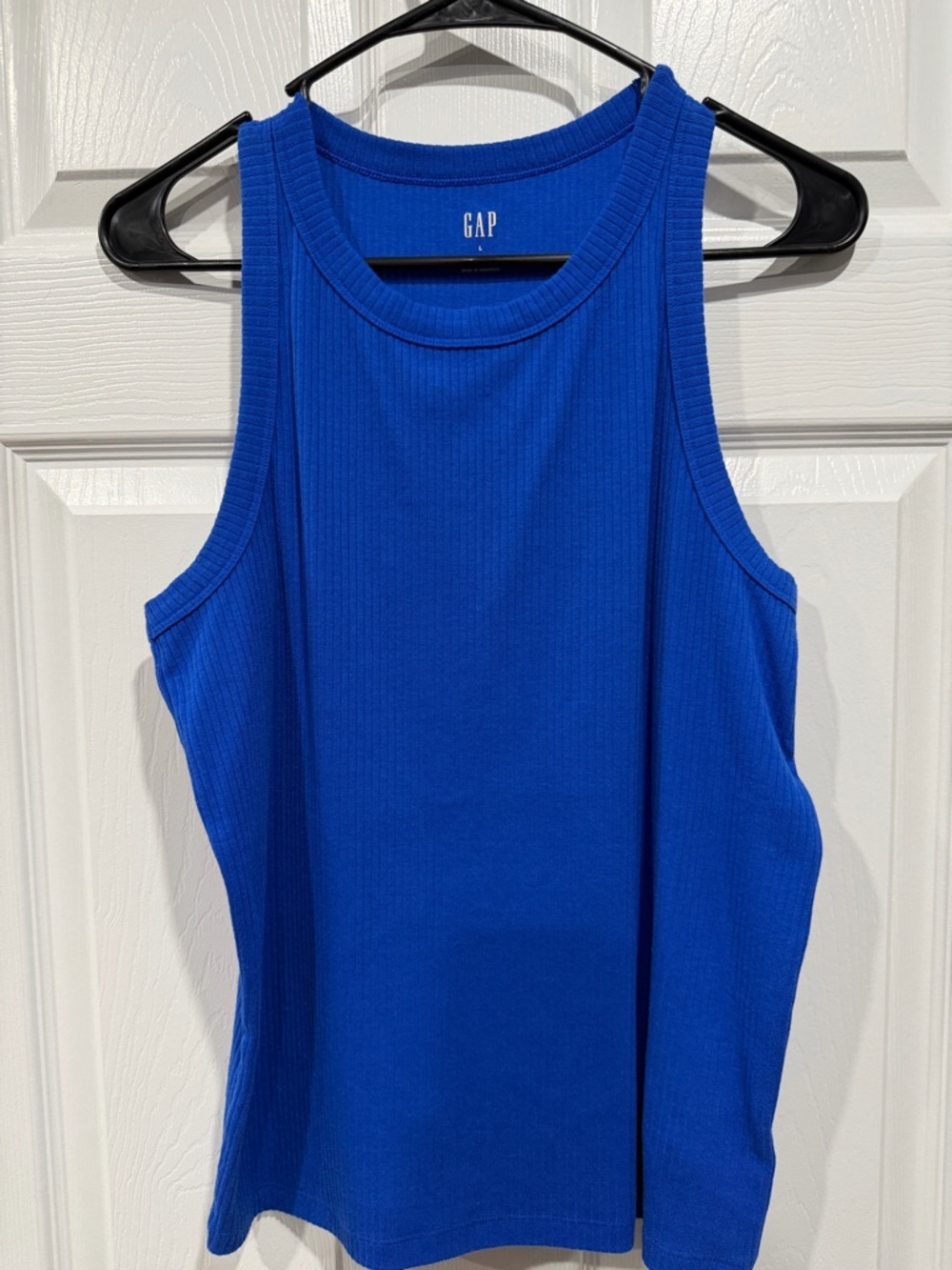 GAP Women's Ribbed Tank in Cobalt Blue
